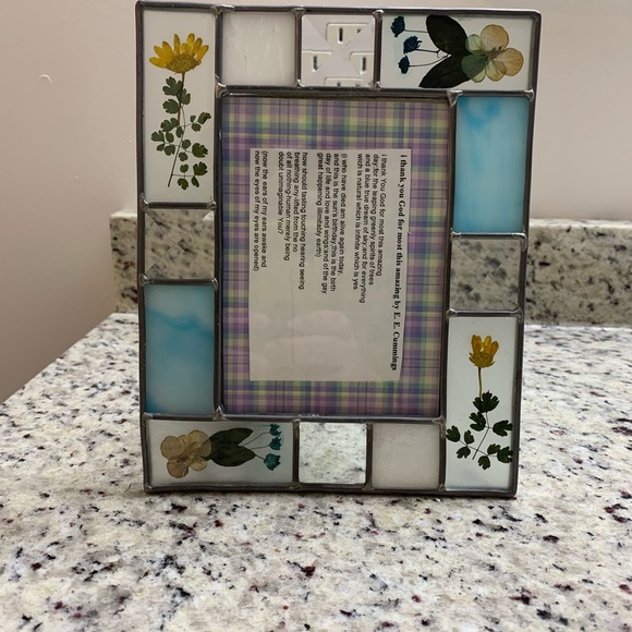 Other - Pressed flower leaded glass picture frame